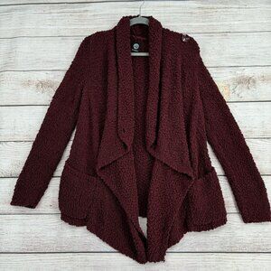 Bobeau Textured Knit Cardigan‎ Sweater Women's Size Small Maroon